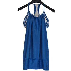 LULULEMON Cerulean Blue & White Tank with Bra 6